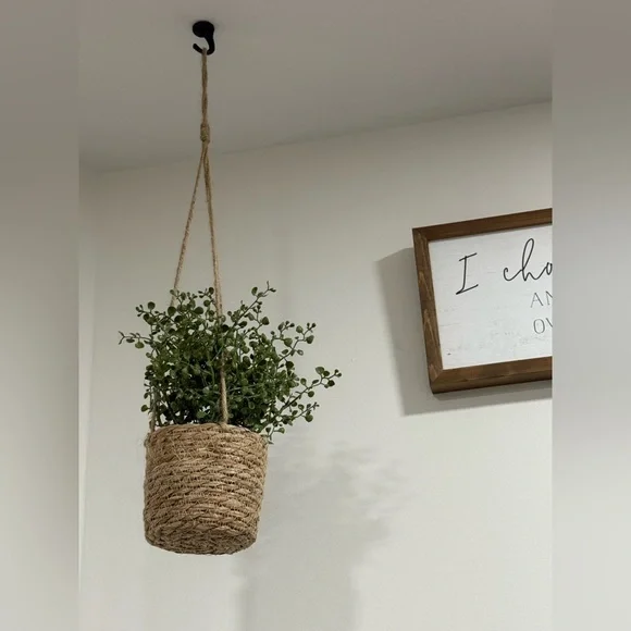 Threshold Studio McGee Natural Hanging Planter with Greenery - Picture 1 of 2